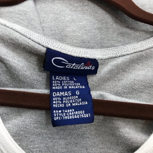 Catalina Tank Dress Gray w Faux Tank Sz Large - Picture 2 of 5